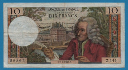 FRANCE 10 FRANCS 01-04-1965 # Z.144 P# 147a Voltaire - 10 F 1963-1973 ''Voltaire''