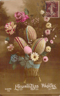 Pâques - Panier De Fleurs Et Oeufs - Carte Postale Ancienne - Easter