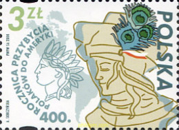 229337 MNH POLONIA 2008 400 ANIVERSARIO DE LA LLEGADA DE LOS POLACOS A AMERICA - Autres & Non Classés