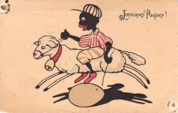 Pâques - Petit Enfant De Couleur Pilote Un Mouton - Illustration - Carte Postale Ancienne - Pasen