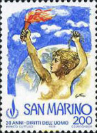 141067 MNH SAN MARINO 1978 30 ANIVERSARIO DE LOS DERECHOS DEL HOMBRE - Gebruikt
