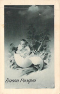 PAQUES - Bébé Dans Une Coquille D'oeuf - Buona Pasqua - Carte Postale Ancienne - Easter