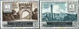 165719 MNH SAN MARINO 1959 CENTENARIO DEL PRIMER SELLO DE LA ROMAGNA - Gebraucht