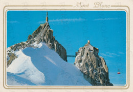 CARTOLINA  L'AIGUILLE DU MIDI M.3843,RHONE-ALPES,FRANCIA-LA CHAINE DU MT.BLANC-E LA FUNIVIA PER CHAMONIX-VIAGGIATA 1982 - Rhône-Alpes