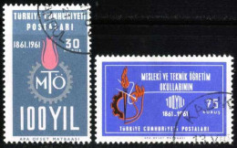 Türkiye 1961 Mi 1823-1824 100th Year Of The Thecnical And Profesionnal Schools - Usati