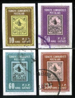 Türkiye 1963 Mi 1884-1887 FIP International Philately Day | 100 Years Of Turkish Stamps [Block 10] - Used Stamps