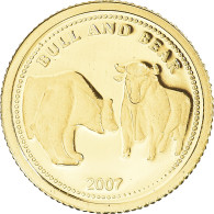 Monnaie, Palau, Bull And Bear, Dollar, 2007, FDC, Or - Palau