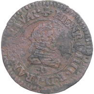 Monnaie, France, Henry IV, Denier Tournois, 1607, Lyon, TB+, Cuivre, CGKL:206B - 1589-1610 Enrique IV