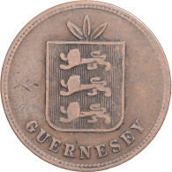 Monnaie, Guernesey, 4 Doubles, 1874, Heaton, Birmingham, TB+, Bronze, KM:5 - Guernesey