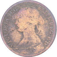 Monnaie, Grande-Bretagne, Victoria, Farthing, 1869, Londres, B+, Cuivre - B. 1 Farthing
