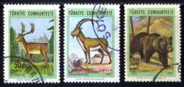 Türkiye 1967 Mi 2038-2040 Native Mammals | Animals - Used Stamps