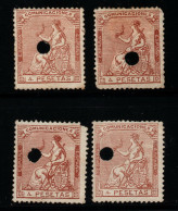 2443C - SPAIN - 1873 - SC#:199 - LOT X 4 STAMPS MNG - PERFORATES - - Nuovi