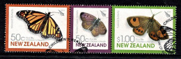 New Zealand 2010 Children's Health - Butterflies Set As Strip Of 3 Used - Usati