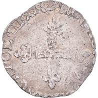 Monnaie, France, Henri III, 1/8 Ecu, 1582, Rennes, TTB, Argent, Gadoury:485 - 1574-1589 Henry III