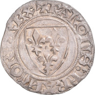 Monnaie, France, Charles VI, Blanc Guénar, 1380-1422, TTB, Argent - 1380-1422 Charles VI The Beloved