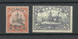 GERMANY Deutschland Kolonien 1901: SAMOA Michel 12 & 18 * - Samoa