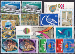 UNO NEW YORK 1974 Mi-Nr. 264-78 Kompletter Jahrgang/complete Year Set ** MNH - Neufs