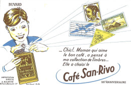 BUVARD - CAFE SAN RIVO - Maman Bon Café - Collection De Timbres - Histoire Géographie Sociétés Philatéliques - 3 Buvards - M