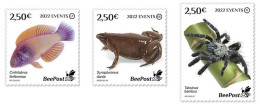 Finland Estonia Lithuania 2022 Discoveries New Species BeePost Set Of 3 Stamps Mint - Neufs