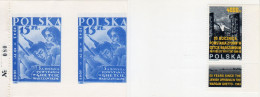 Poland (Israel) 1993 Judaica, Rare, Booklet 50th Warsaw Ghetto Uprising With 4 Labels And Stamp II - Carnets