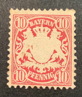 Bayern Mi 39b SELTEN IN UNGEBRAUCHT 1867 Wappen 10 Pf Rosa (Bavaria Baviére Unused Neuf  Altdeutschland - Nuevos