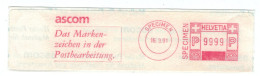 Ascom - Markenzeichen Postbearbeitung Specimen 1991 Muster 9999 - Postage Meters