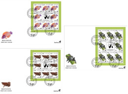 Finland Estonia Lithuania 2022 Discoveries New Species BeePost Set Of 3 FDC Sheetlets - Araignées