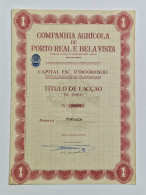 PORTUGAL- LISBOA-Companhia Agricola De Porto Real E Bela Vista.Titulo De 1 Acção 100$00 - Nº 006590 - 21JAN1974 - Agricoltura