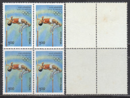 Block Of 4, India MNH 1984 Olympic Games, High Jumping, Sport, Cond, Some Stains - Blocchi & Foglietti