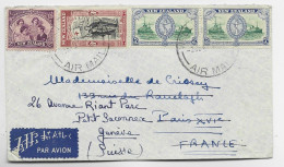 NEW ZEALAND 5DX28D+2D LETTRE COVER AIR MAIL AIR MAIL 1947  LEGATION FRANCE WELLINGTON TO FRANCE REEX SUISSE - Brieven En Documenten