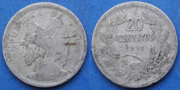 CHILE - 20 Centavos 1921 KM# 167.1 Decimal Coinage (1835-1960) - Edelweiss Coins - Chili