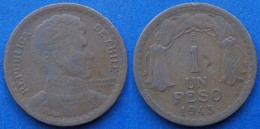 CHILE - 1 Peso 1945 KM# 179 Decimal Coinage (1835-1960) - Edelweiss Coins - Chili