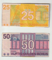 2 Bonnen Met 25 Gulden En 50 Gulden (fake) - Andere & Zonder Classificatie