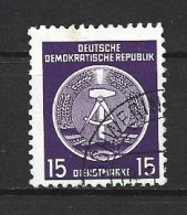 Rda  Timbre De Service 15 Pf N 06(yv)  BLASON DE LA RDA  Fond Plein Oblitér Sans Trace De Charniere  TTB - Gebraucht