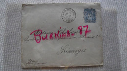 Enveloppe, Entier Postal, 1885, Postée à Lacroix Sur Meuse, Sage 15C Bleu - Overprinted Covers (before 1995)