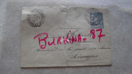 Enveloppe, Entier Postal, 1885, Postée à  Champagnac De Bélair, 24, Sage 15C Bleu - Umschläge Mit Aufdruck (vor 1995)