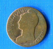 5  Cents   L'an 9 G  Genève  Rare - 5 Centimes