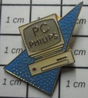 310b Pin's Pins / Beau Et Rare / INFORMATIQUE / MICRO ORDINATEUR PC PHILIPS - Informatique