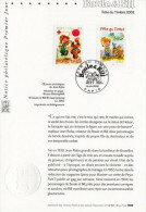 " BOULE & BILL " Sur Notice Officielle 1er Jour De 2002. N° YT 3467 3468. Parfait état. FDC - Bandes Dessinées