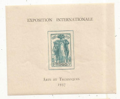 épreuve De Luxe, TOGO, Exposition Internationale , Arts Et Techniques , Paris 1937, 3 F, 2 Scans - Togo (1960-...)