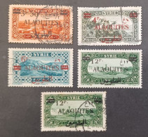 ALAOUITES SYRIE سوريا  SYRIA 1926 STAMPS OF SYRIA OF 1925 OVERPRINT CAT YVERT N 35-36-38-39 (36 DEFECTIVE) - Usati