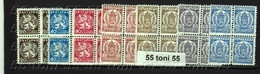 1933 Yvert : Timbres - Taxe 37/43 7v.-neuf /MNH Block Of Four BULGARIA / Bulgarie - Segnatasse