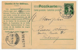 SUISSE - Entier Postal - 50 Chemins De Fer Fédéraux - Avis D'instance De Marchandises - FRIBOURG Bagages 1917 - Postwaardestukken