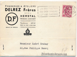 CARTE DE COMMERCE - HERSTAL RIVAGE JONCKAY - FONDERIES & ATELIERS DELREZ FRERES    ZIE  SCANS - Herstal