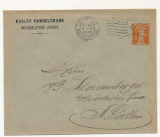 SUISSE - Entier Postal - Enveloppe Basler Handelsbank Wechselstube Zürich - 3c - 1916 - Postwaardestukken