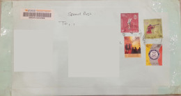 INDIA 2020 Rio Olympics & Others Total 4 Stamps Franked On Registered Speed Post Cover As Per Scan - Badminton