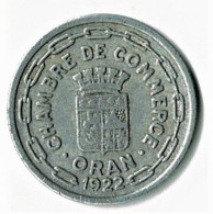 FRANCE - ALGERIE / ORAN / CHAMBRE DE COMMERCE 25 CENTIMES / 1922 / ALU - Monétaires / De Nécessité