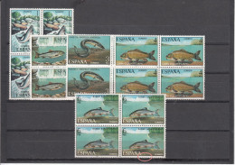 ESPAÑA 1977 - PECES EN BLOQUE DE CUATRO EDIFIL 2403/2407** CON ERROR EN SELLO Nº 2407 - SIN PIE DE IMPRENTA FNMT - Variedades & Curiosidades