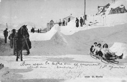 SUISSE - ST MORITZ - Luge - Cheval - Neige - Carte Postale Ancienne - St. Moritz