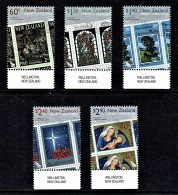 New Zealand 2010 Christmas Marginal Set Of 5 Used - Gebruikt